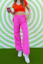 Bubble Gum Parachute Pants in Pink (S-L)