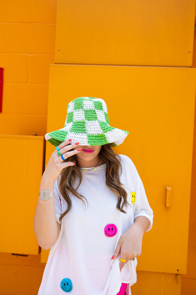 
            
                Load image into Gallery viewer, Green Checkered Bucket Hat
            
        