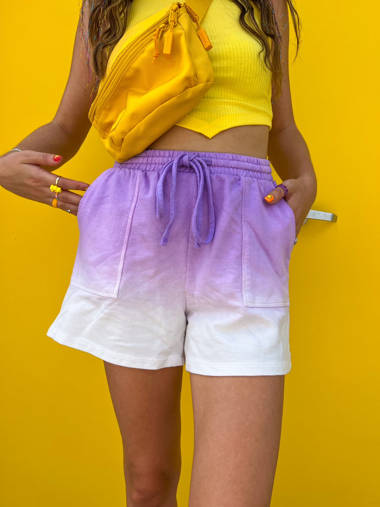 
            
                Load image into Gallery viewer, Lavender Ombre Lounge Shorts *Extended Sizes
            
        