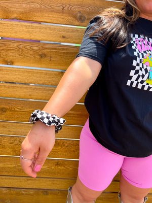
            
                Load image into Gallery viewer, Checkered Scrunchie
            
        