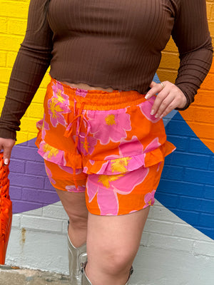 Tangerine Dream Floral Shorts (S-3XL)