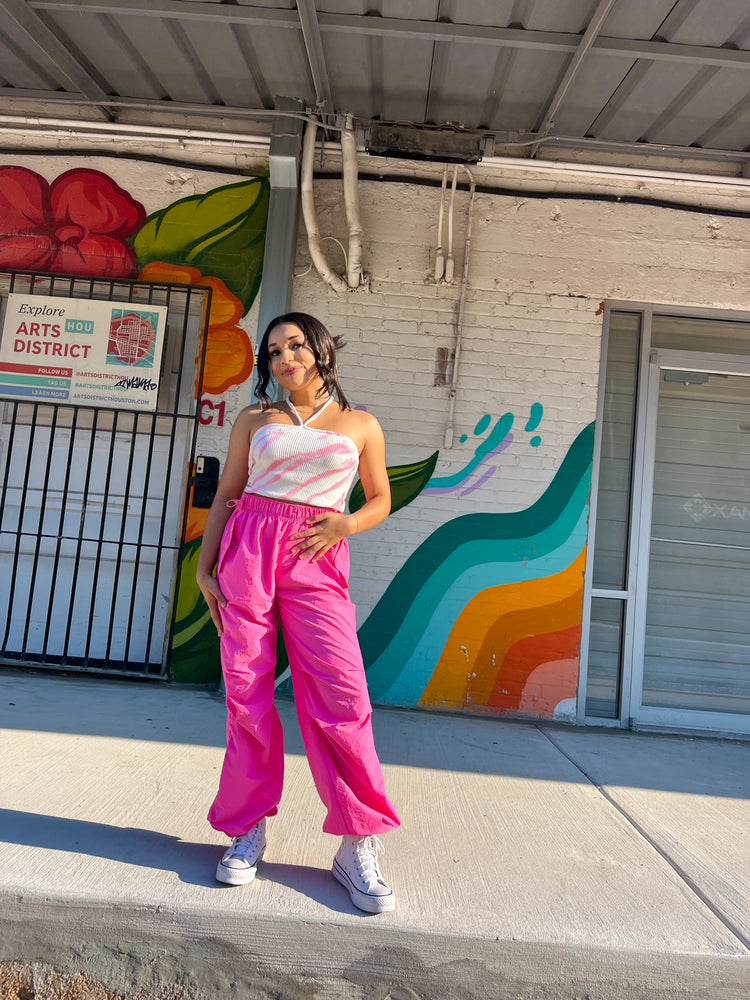 
            
                Load image into Gallery viewer, Bubble Gum Parachute Pants in pink
            
        