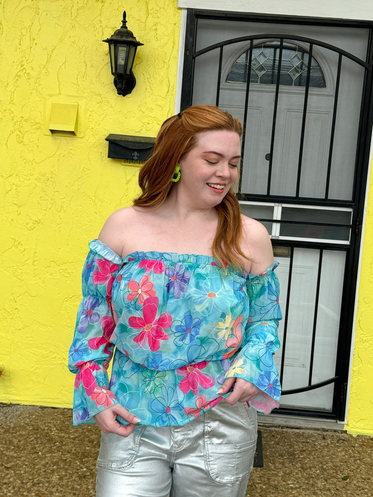 More Flowers Off the Shoulder Top (S-XL)