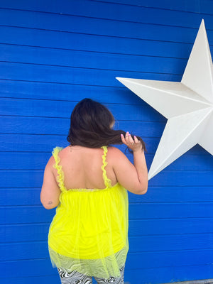 Party Tulle Top in Yellow *Extended sizes