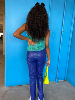 Baby Blues Faux Leather Pants