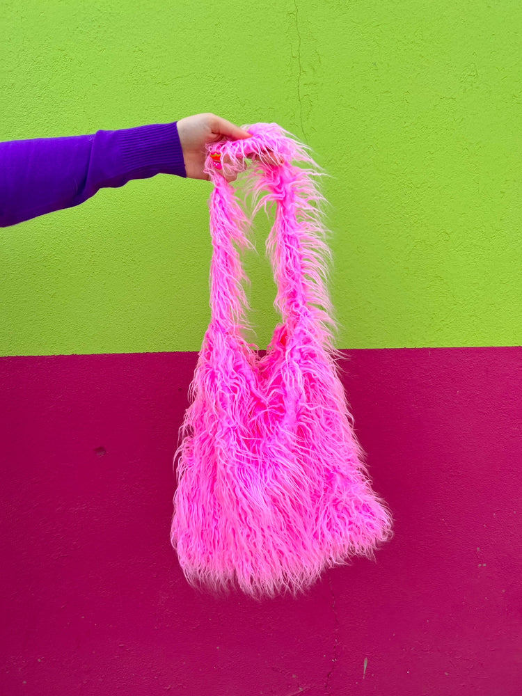 Pink Fuzzy Winter Tote