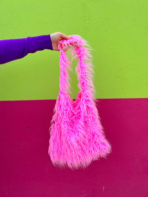 Pink Fuzzy Winter Tote