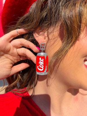 
            
                Load image into Gallery viewer, Sparkle Coke Can Earrings
            
        