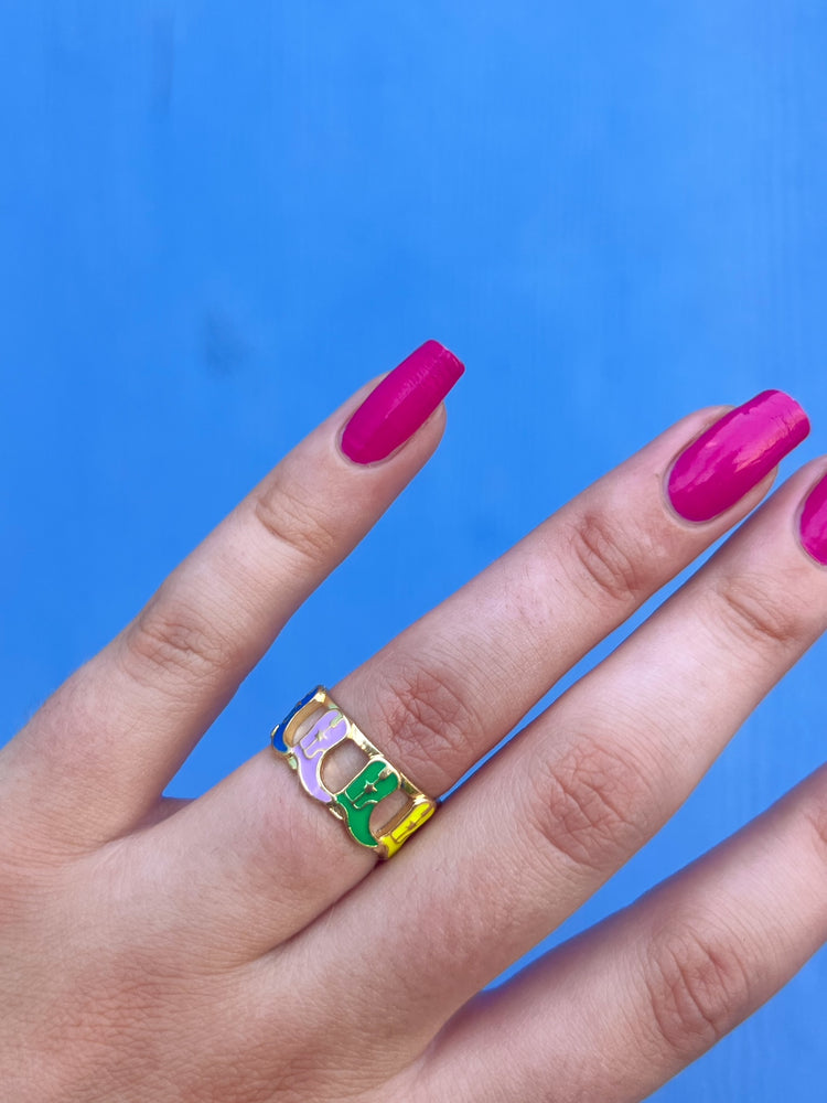 Colorful Cowboy Boot Ring