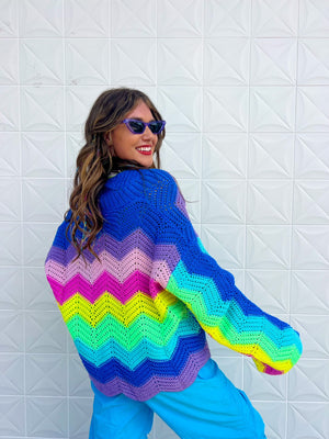 
            
                Load image into Gallery viewer, *RESTOCK Rainbow Knit Cardigan *Extended Sizes
            
        