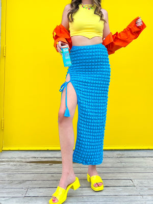 
            
                Load image into Gallery viewer, Miami Bubble Puff Midi Skirt
            
        