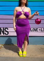 Neon Purple Dress & Neon Sandal Outfit Bundle