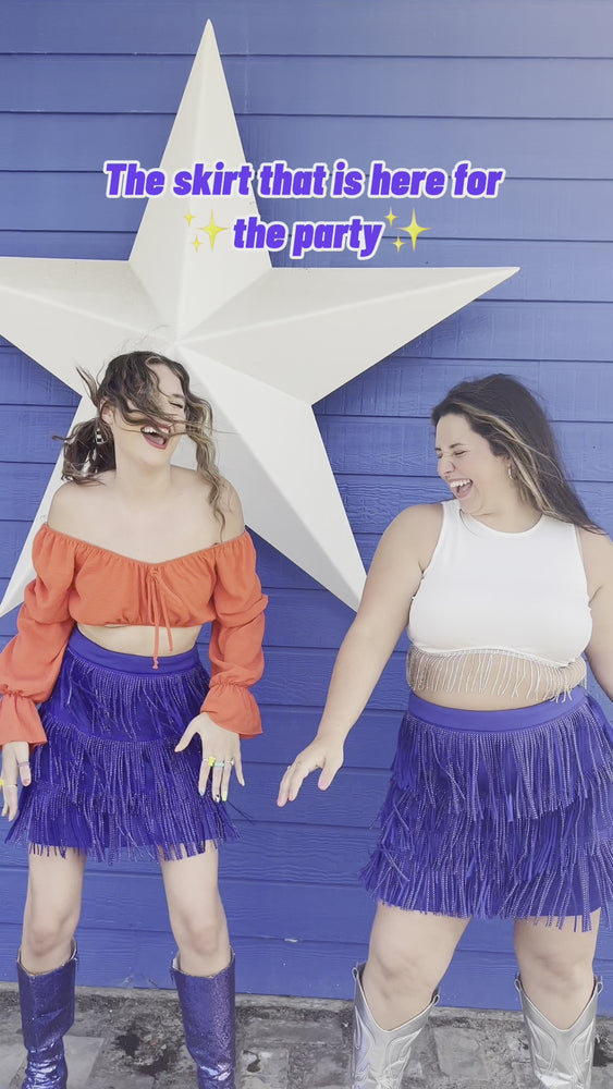 
            
                Load and play video in Gallery viewer, Royal Fringe Skirt in Blue (S-3XL)
            
        