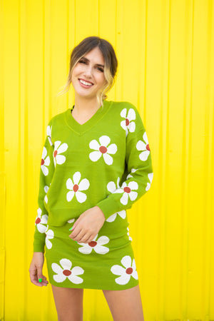 
            
                Load image into Gallery viewer, Flower Power Sweater Top (Part of a set)
            
        