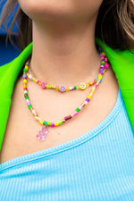 Rainbow Smiley Necklace Set