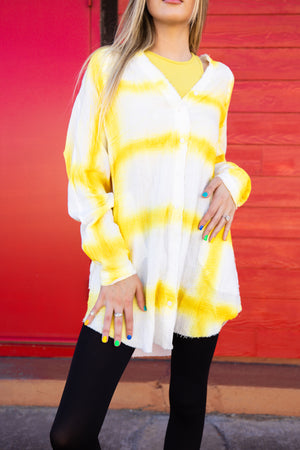 Lemon Juice Buttondown Dress