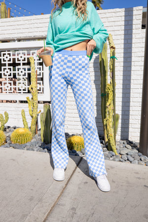 
            
                Load image into Gallery viewer, On a Trip Checkered Flare Pants
            
        