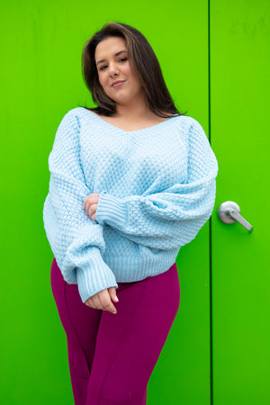 
            
                Load image into Gallery viewer, Ice Blue Cropped Sweater *Extended Sizes
            
        