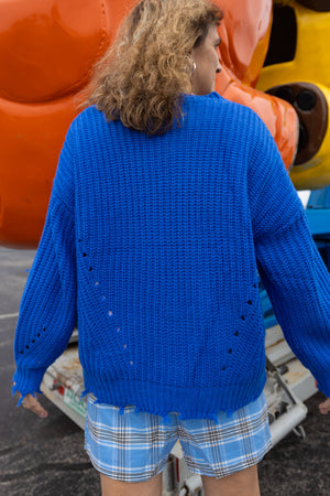 
            
                Load image into Gallery viewer, Let&amp;#39;s Run Away Distressed Sweater
            
        