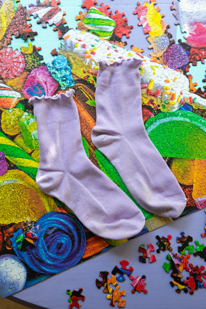 
            
                Load image into Gallery viewer, Light Purple Frill Socks
            
        