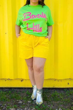 
            
                Load image into Gallery viewer, Live Each Day Yellow Terry shorts *Extended Sizes
            
        