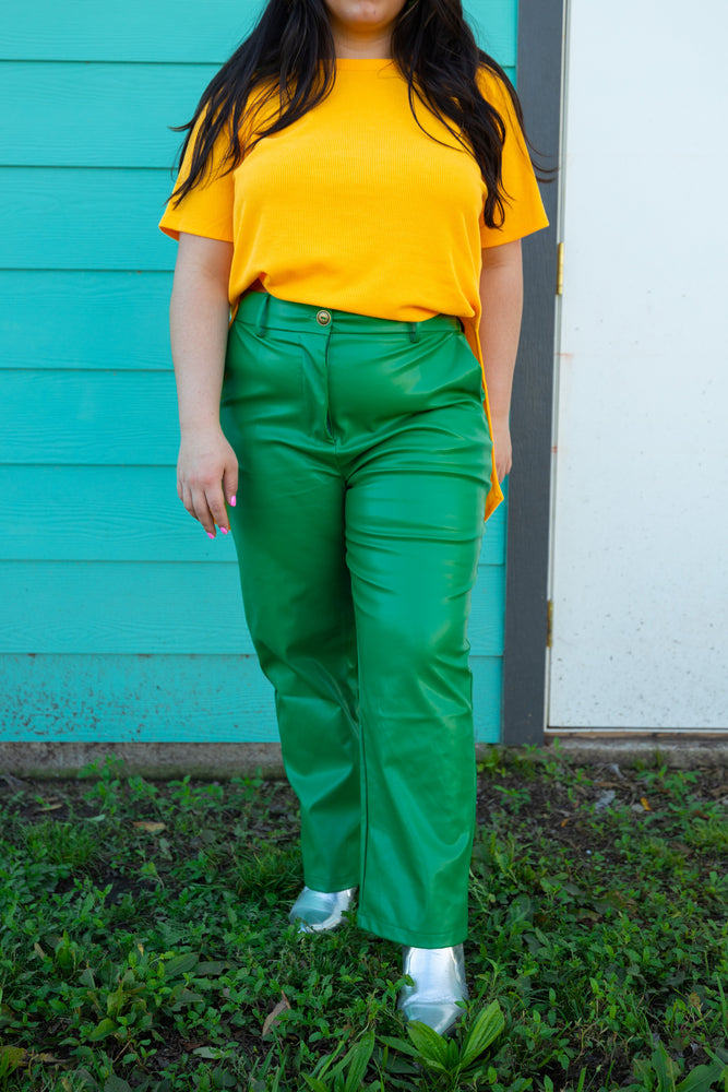 
            
                Load image into Gallery viewer, Don&amp;#39;t Call Faux Leather Pants in Green*EXTENDED SIZES
            
        