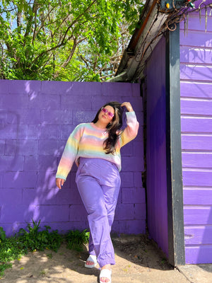 
            
                Load image into Gallery viewer, Lavender Parachute Pants *Extended Sizes
            
        